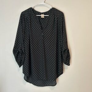 Faded Glory Women’s XL Black and Silver Blouse